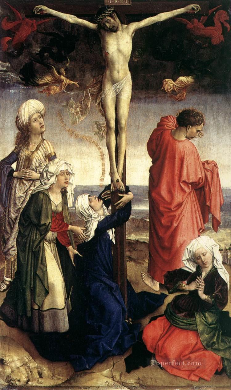 Crucifixion religieuse Rogier van der Weyden Religieuse Christianisme Peintures à l'huile
